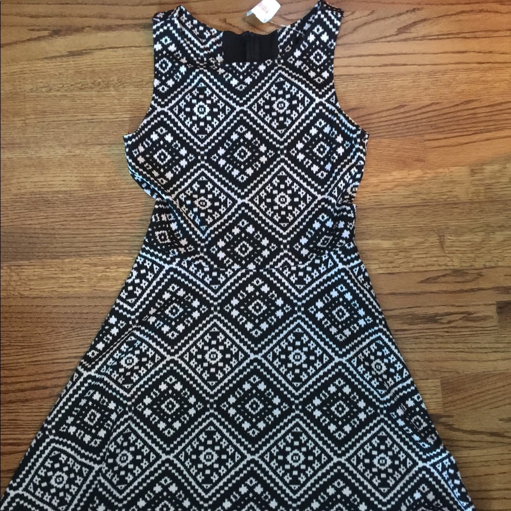 Black & White Patterned Swing Dress